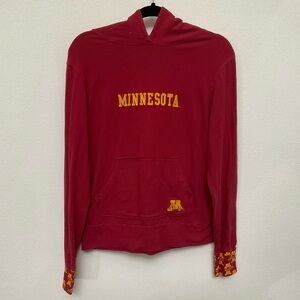 58 Minnesota Gophers Red, Gold Logo Hoodie Women's Medium Football College